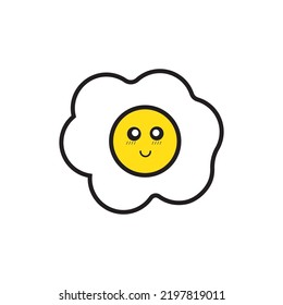 smiley face with egg illustration.