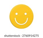 Smiley face emoji icon 3D render illustration isolated