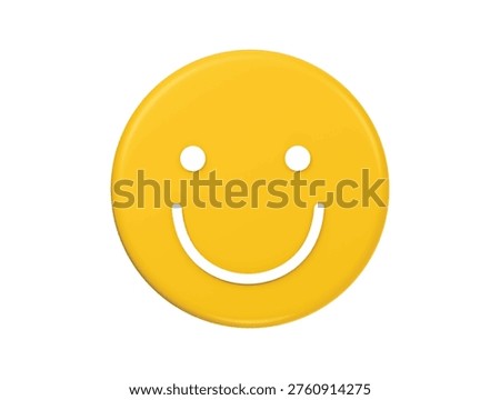 Smiley face emoji icon 3D render illustration isolated