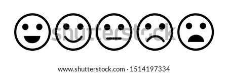 smiley face emoticons / emoji line art vector icons for apps and websites, Customer review, satisfaction, feedback, mood tracker