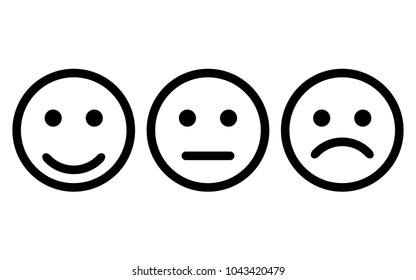 Smiley Face Emotion Illustration Vector Eps10.  Emoji Face Smiley Outline, Isolated Vector Illustration Of Happy Sign Concept For Your Web Site Mobile App Logo UI Design.