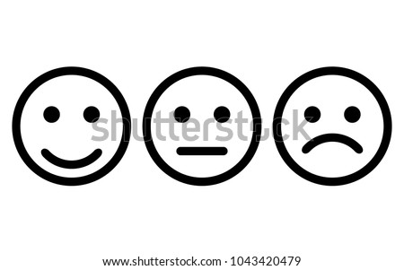 Smiley face emotion illustration vector eps10.  Emoji face smiley outline, Isolated vector illustration of happy sign concept for your web site mobile app logo UI design. Foto d'archivio © 