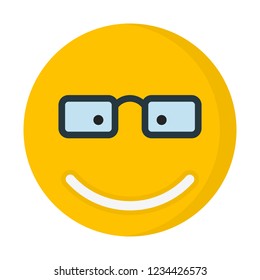 Smiley Face Eyeglass Emoji Stock Vector (Royalty Free) 1234426573