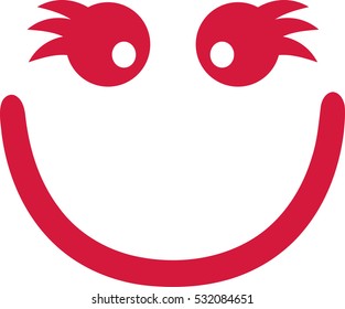 Smiley face with eyelashes