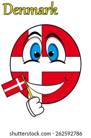 smiley face in  the form of a flag Denmark