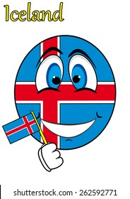 smiley face in  the form of a flag Iceland