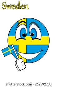 smiley face in  the form of a flag Sweden