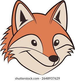 Smiley face fox head icon vector 