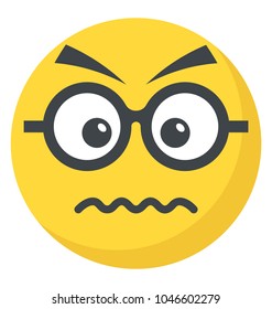 A smiley face with frustrated expressions, confounded emoji icon design