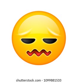 A smiley face with frustrated expressions, confounded emoji icon design, vector illustration