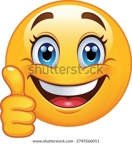 Smiley Face Giving Thumbs Up Emoji Design