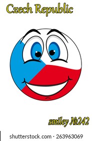 smiley face with glasses in the form of a flag Czech Republic