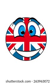 smiley face with glasses in the form of a flag united kingdom