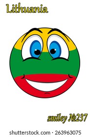 smiley face with glasses in the form of a flag Lithuania