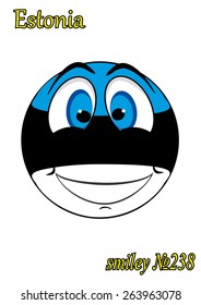 smiley face with glasses in the form of a flag Estonia