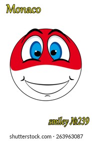 smiley face with glasses in the form of a flag Monaco