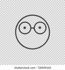 Smiley face with glasses vector icon eps 10. Simple isolated emoji pictogram.