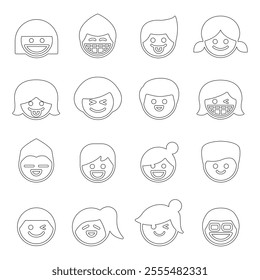 Smiley face  Happy face icons. User , Avatar, man , woman Icon