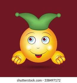 smiley face in a hat