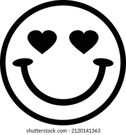 Smiley Face Heart Eyes Love Stock Vector (royalty Free) 2120141363 