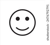 Smiley face icon. Happy Face line emoji vector. smiley face emoticons, emoji line art vector icons for apps and websites, Customer review, satisfaction, feedback, mood tracker.