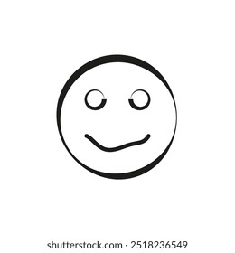 Icono de cara sonriente. Símbolo de cara feliz. Emoji de sonrisa minimalista. Vector de emoticono simple.