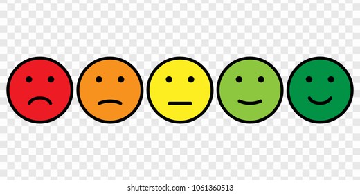 Smiley face icon set isolated on white background. Different smiley face icon. rating symbols