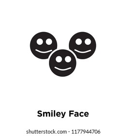 Smiley Face icon vector isolated on white background, logo concept of Smiley Face sign on transparent background, filled black symbol