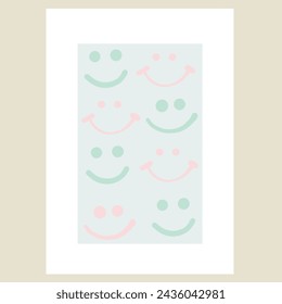 
Smiley face illustration art print poster