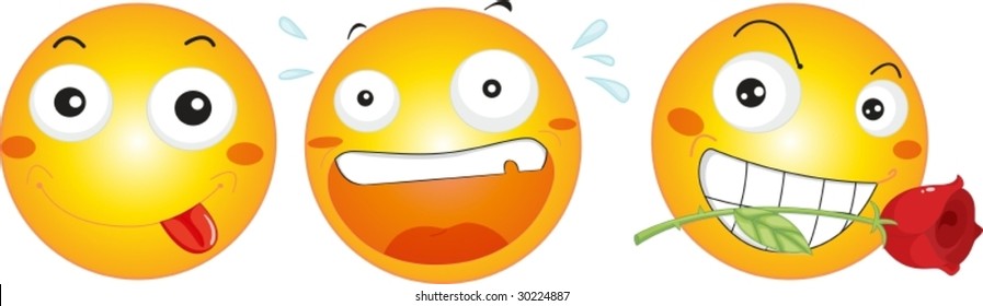 smiley face illustration collection on white