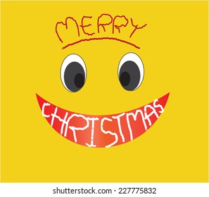 smiley face with merry christmas