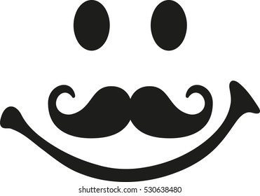 Smiley face with mustache