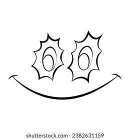 Cara sonriente sobre un fondo blanco. símbolo sonriente. arte de línea en fondo aislado. Ilustración vectorial.