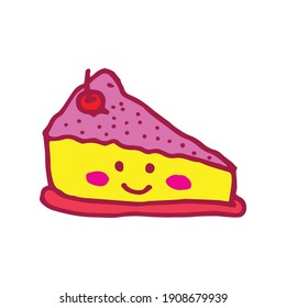 Smiley Face Pastry: Add a dose of sweetness to your designs with this cake icon, featuring a cheerful smiley face and luscious strawberries. Perfect for conveying a happy and celebratory mood