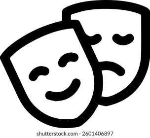 Smiley face and sad face mask symbol for templates.