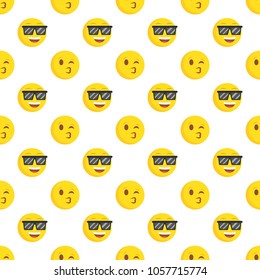 Smiley Face Seamless Pattern Vector Background Stock Vector (Royalty ...