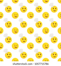 Smiley face seamless pattern. Vector background.