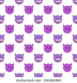 Smiley face seamless pattern. Vector background.