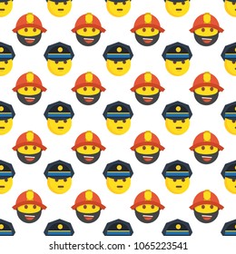 Smiley face seamless pattern. Vector background.