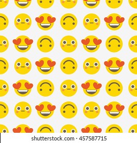 Smiley Face Seamless Pattern : Vector Illustration
