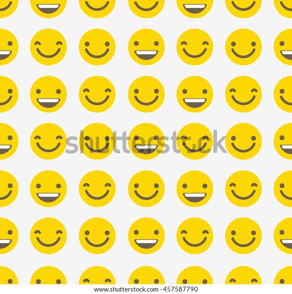 Smiley Face Seamless Pattern Vector Illustration Stok Vektör Telifsiz 457587790 6046