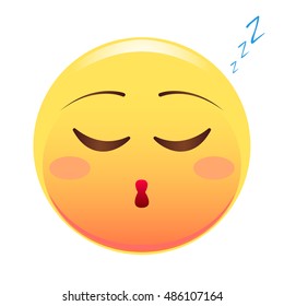 Smiley. Face sleeping. Vector illustration. Isolated on white background.
