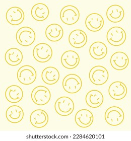 Smiley Gesicht Lächeln Vektorgrafik handgezeichnet doodle glückliche Gesicht Symbol Emotionen Vorlage Smiley Gesicht Muster Illustration Wallpaper Cartoon Banner Hintergrund Vektorgrafik Emoticon Postcard Grafikdesign