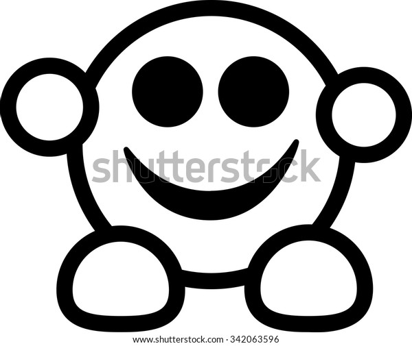 Smiley Face Smiles Black Hands Feet Stock Vector Royalty Free