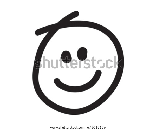スマイリーの顔のベクターイラスト 幸せなアイコン のベクター画像素材 ロイヤリティフリー 673018186