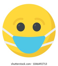 Smiley Face Wearing Mask, Medical Mask Emoji