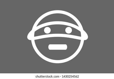 smiley face white grey creative flat people icon design concept idea for a company or business