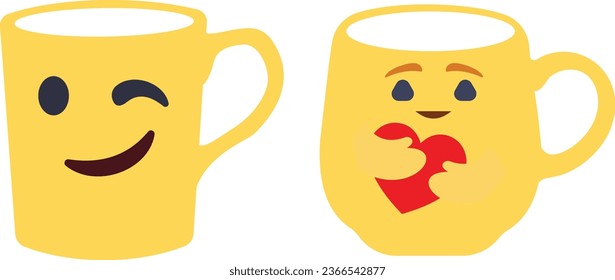 Smiley Face Yellow coffee mug svg, Emoji coffee mug