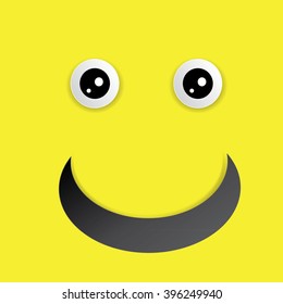 Smiley face. Yellow smile poster. World smile day. Vector illustration