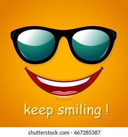 Smiley face. Yellow smile poster.